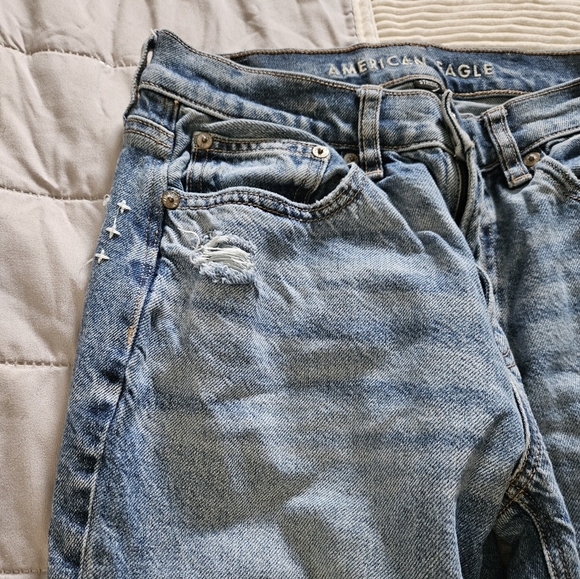American Eagle Women's Blue Distressed Jeans Size 0 - Picture 5 of 16